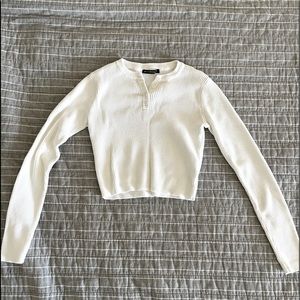 Grey Brandy Melville White Sweater